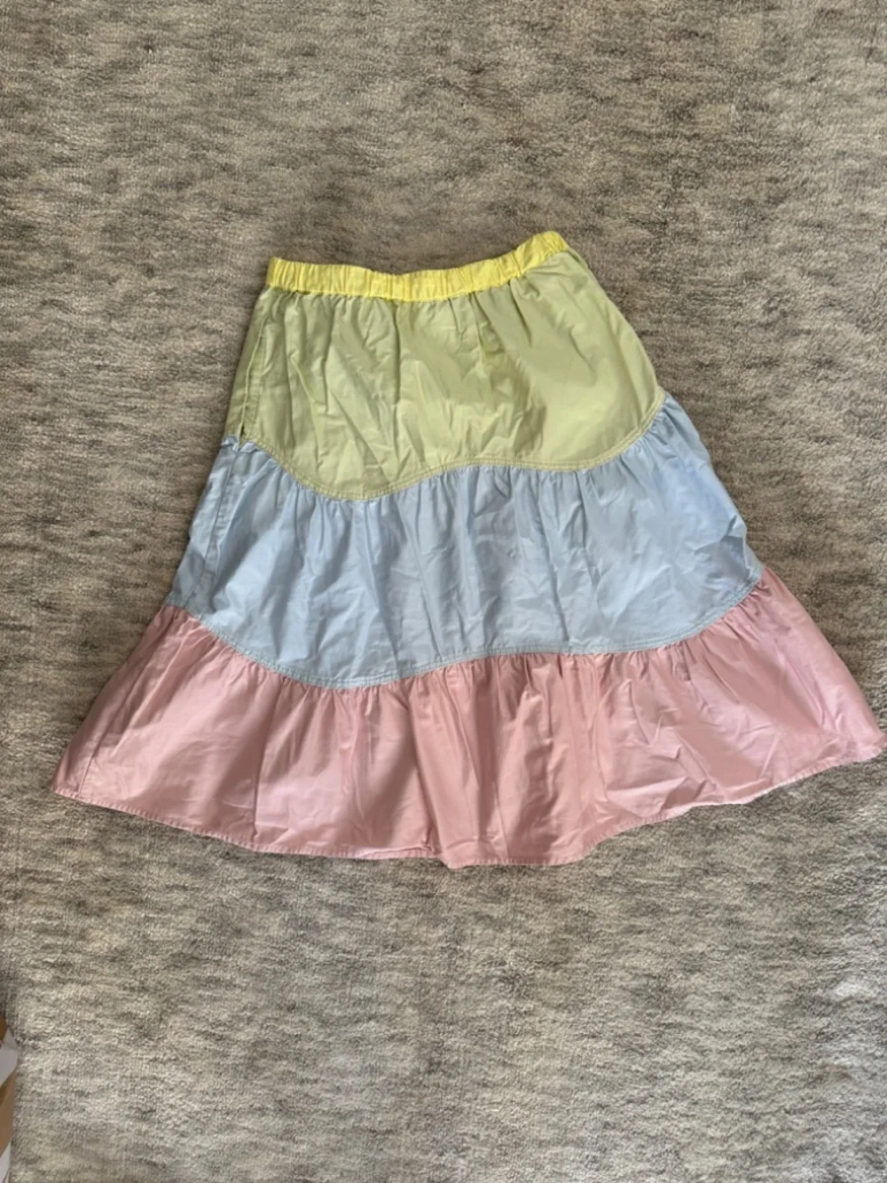 STELLA McCARTNEY KIDS Cotton Pastel Colorblock Midi Skirt Size 10